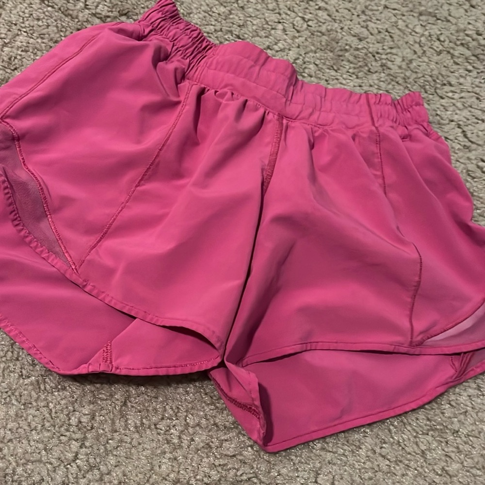 Sonic pink hotty hot lululemon shorts
